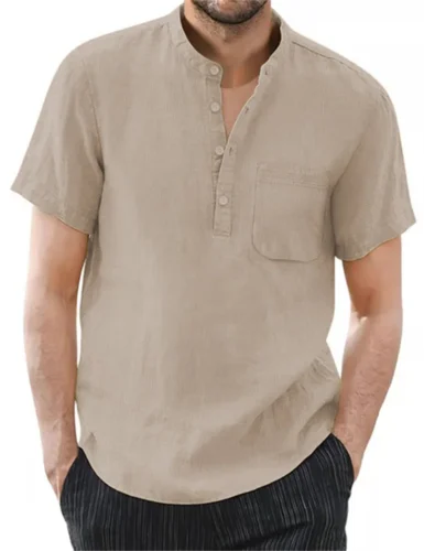 Men's Cotton Linen Short Sleeve T-Shirt