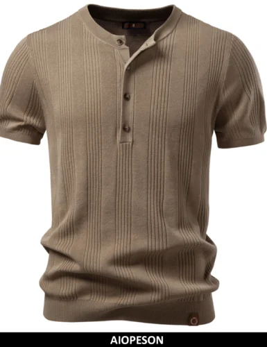 Men's Short Sleeve Henley T-Shirt