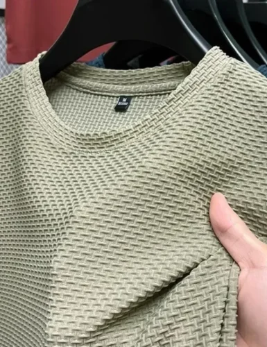 Men's Bamboo Ice Silk Mesh Short Sleeve T-Shirt