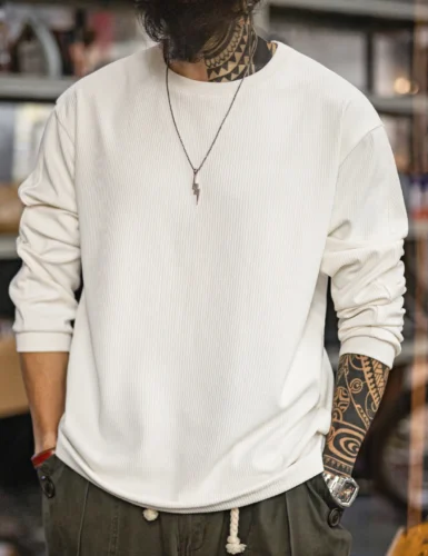 Men's Basic Long Sleeve Crew Neck T-Shirt