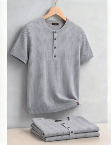 Men's Short Sleeve Henley T-Shirt