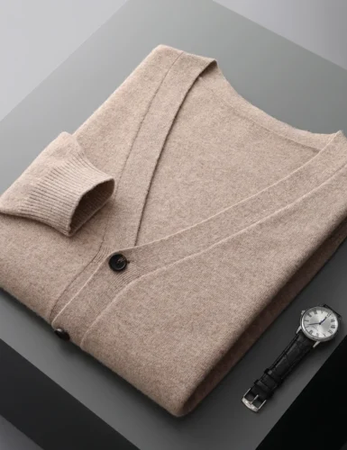 Men's Merino Wool Knit Cardigan Sweater